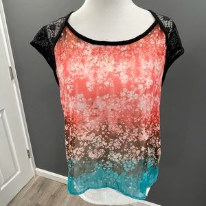 Chloe K Dress Blouse Shirt Lace Small C5